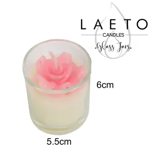 Votive Candles Unscented Rose Themed Set of 3 by Laeto Ageless Aromatherapy - FREE DELIVERY INCLUDED