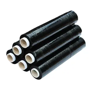 1 x Strong Black 400mm Water & Moisture Proof Pallet Shrink Wrap Easy To Use Cling Film Roll