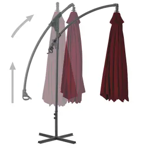 Berkfield Cantilever Umbrella with Steel Pole 250x250 cm Wine Red