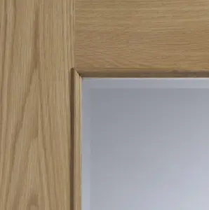 Internal Andria Oak Bevelled and Raised Mouldings Clear Glass Door 2040 x 726 x 40mm