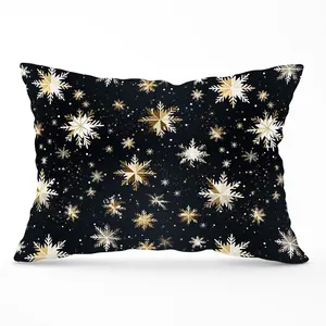 Silver Gold Snowflake Pattern Cushions 33cm x 48cm