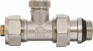 Invena 16mm x 1/2 Inch Straight Manual Return Outlet Radiator Valve PEX Compression Fittings