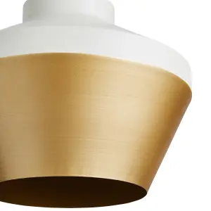 The Lighting Edit Dina pendant Matt Ivory Brass effect LED Pendant ceiling light, (Dia)320mm