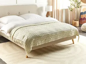 Bedspread BERE Cotton 150 x 200 cm Off-White