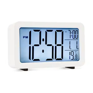 Digitally Quartz Movement / Crystal Alarm Tabletop Clock White