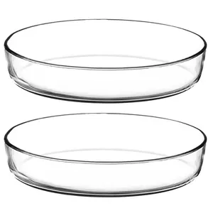 2.36L Glass Oval Single Borcam Oval Tray (Set of 2)