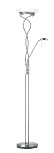 Luminosa Monaco Mother and Child Floor Lamp Satin Chrome, Opal Glass, G9