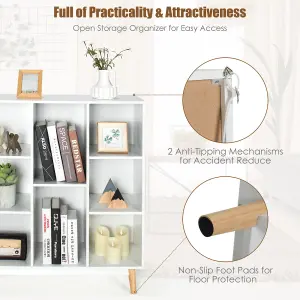 Costway 8-Cube Storage Bookcase Wooden Bookshelf Side Cabinet Freestanding Display Rack