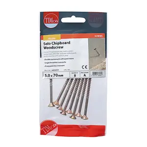 TIMCO Solo Countersunk Gold Woodscrews - 5.0 x 70 (8pcs)