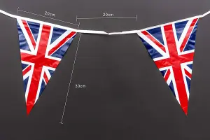 18m 60ft Union Jack Bunting Banner 40 Triangle Flags Sports Royal Events Street Party GB Support