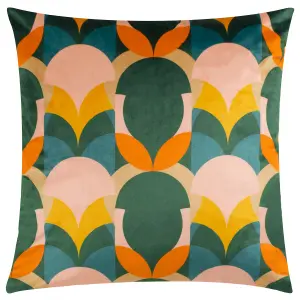 Heya Home Raeya Art Deco Velvet Feather Rich Cushion