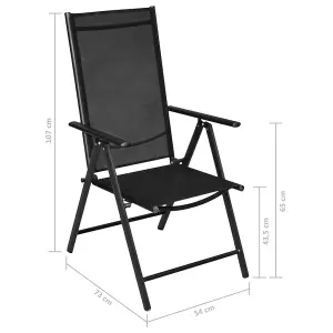 Berkfield Folding Garden Chairs 4 pcs Aluminium and Textilene Black