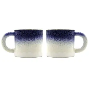 Scandi Home Set of 2 480ml Terra Fusion Bue & Yellow Reactive Glazed Ceramic Mugs