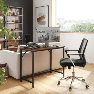 Jana Desk Rustic Brown/Black / 76cm H x 100cm W x 50cm D