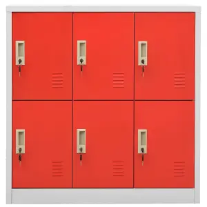 Berkfield Locker Cabinets 2 pcs Light Grey and Red 90x45x92.5 cm Steel