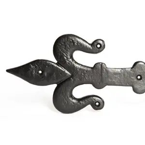 Hammer & Tongs - Fleur De Lis T-Hinge - W310mm - Black