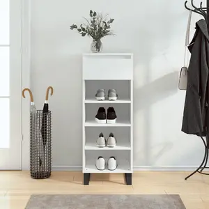 Berkfield Shoe Cabinet High Gloss White 40x36x105 cm Engineered Wood