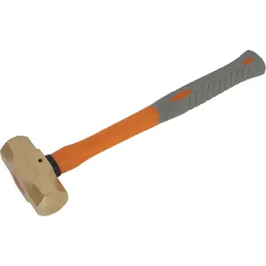 2.2lb Non-Sparking Sledge Hammer with Shock Absorbing Grip and Fiberglass Shaft