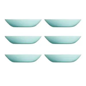 URBNLIVING 20cm Diameter Blue Set of 6 Modern Soup Bowl