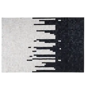 Cowhide Area Rug 160 x 230 cm Black and White BOLU