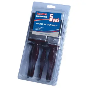 SupaDec Decorator Paint Brush Set (Pack of 5) Brown/Black (One Size)