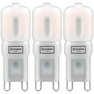 Crompton Lamps LED G9 Capsule 2.5W Cool White Opal (25W Eqv) (3 Pack)