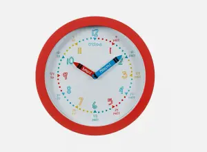 Nursery Learn To Tell The Time Clock - Red