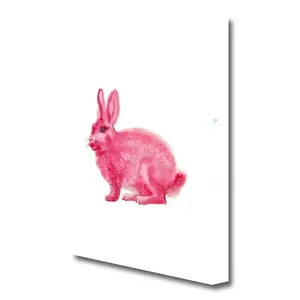 Children's Pink Rabbit Love - Wrapped Canvas Painting 81.3 cm H x 50.8 cm W