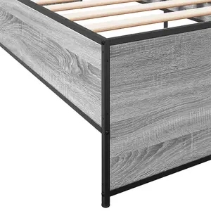 Berkfield Bed Frame without Mattress Grey Sonoma 100x200 cm