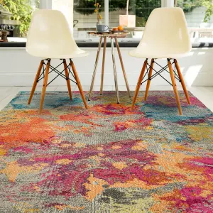 Cloud Galactic Abstract Geometric Modern Cotton Backing Rug for Living Room Bedroom and Dining Room-120cm X 170cm