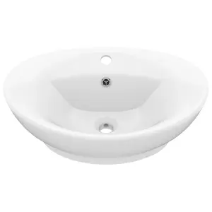 Luxury Basin Overflow Oval Matt White 58.5x39 cm Ceramic