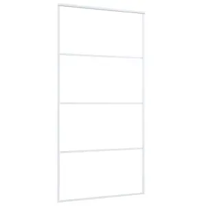 Berkfield Sliding Door Frosted ESG Glass and Aluminium 102.5x205 cm White