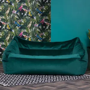 icon Cecilia Bean Bag Sofa Teal Green Giant Velvet Bean Bag Chair