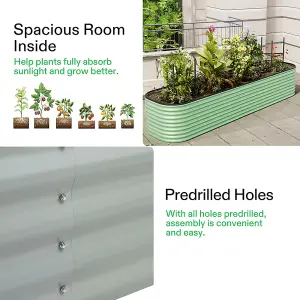 Light Green Oval Garden Three-grid Metal Raised Bed Galvanized Raised Planter Box Outdoor Raised Garden Bed Kit