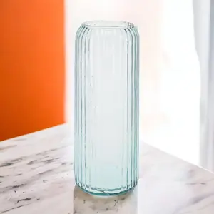 URBNLIVING 36cm Height Large Tall Decorative Glass Vase Flowers Arrangement Vertical Line Design