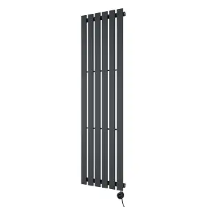 Agadon Lola Electric Designer Panel Radiator 1600 x 448 mm Textured Anthracite - 900 W Smart Heating Element