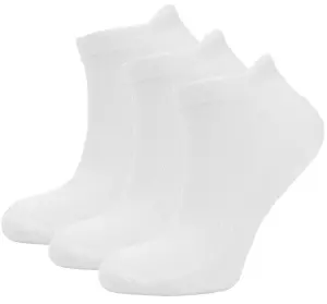 Green Bear Unisex Bamboo WHITE Trainer Sports Socks: Size 9-11 - Cushioned Sole - Soft Antibacterial - 3 Pack