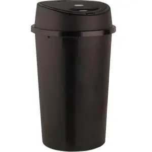 Black Kitchen Bin 45 Litre 45L TOUCH BIN Colour Bin for Home Garden Office School Kitchen Bathroom Top Bin Portable Pedal Bin Remo