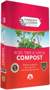 Harmony Gardens Rose, Tree and Shrub compost 40L - Peat Free