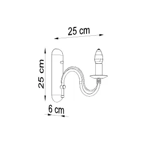 Minerwa Steel White 1 Light Classic Wall Light