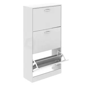 Vida Designs 3 Drawer Shoe Storage Cabinet White