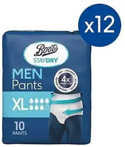 Boots Staydry Men Xl Pants - 120 Pants (12 Pack Bundle)