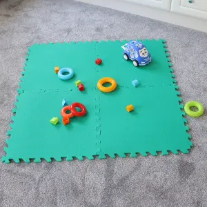 Foam Play Mat Tiles Interlocking Floor Mats by Laeto Tiny And Tykes (Green) - INCLUDES FREE DELIVERY