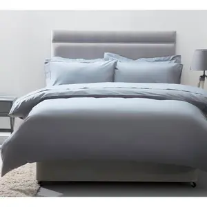 Cotton Solid Colour Duvet Cover Set with Pillowcases Platinum / Super King Duvet Cover + 2 Standard Pillowcases