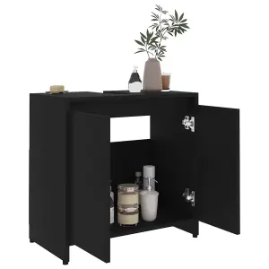 Berkfield Bathroom Cabinet Black 60x33x61 cm Engineered Wood