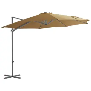 Berkfield Outdoor Umbrella with Portable Base Taupe