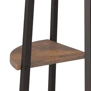 Berkfield 5-Tier Corner Shelf Dark Brown and Black 45.5x31.5x180 cm