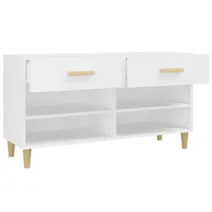 Berkfield Shoe Cabinet White 102x35x55 cm Engineered Wood