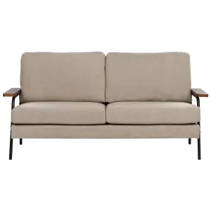 Beliani Traditional Fabric Sofa Taupe AKRANES