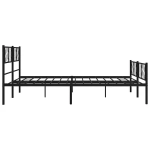 Berkfield Metal Bed Frame with Headboard and Footboard Black 183x213 cm